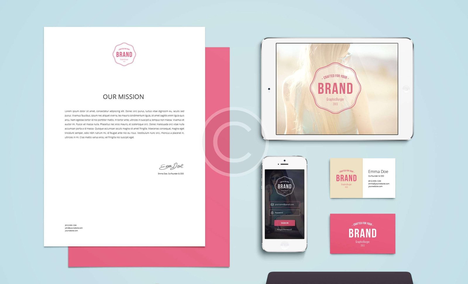 Branded Stationery, White Smooth Finish